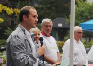 Nathaniel Erskine-Smith at the launch of the solar roof on Kew Beach School