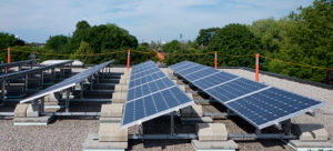 Solar Array on Kew Beach School at roof level