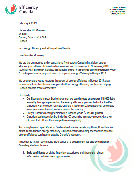 Efficiency Canada Letter - thumbnail